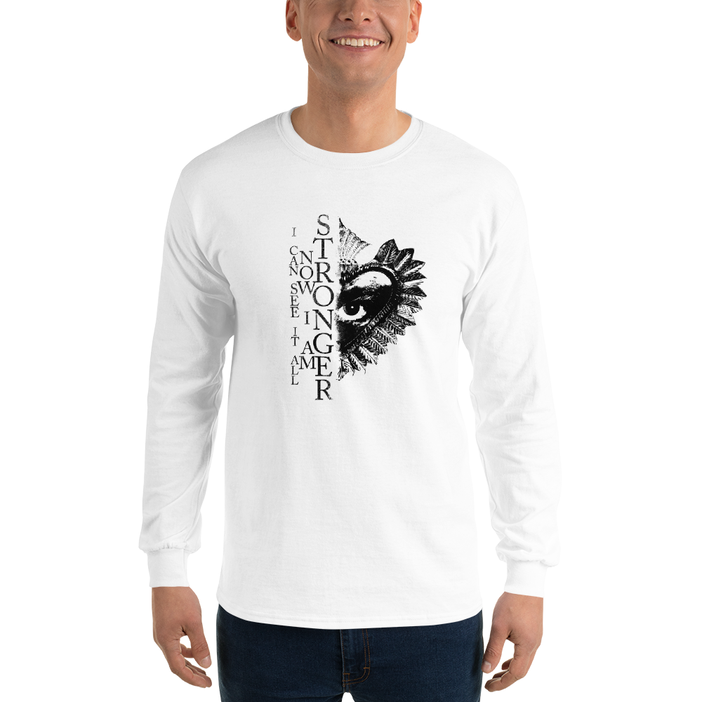 Men's long-sleeved shirt - Now I Am Stronger, Darker Hearts