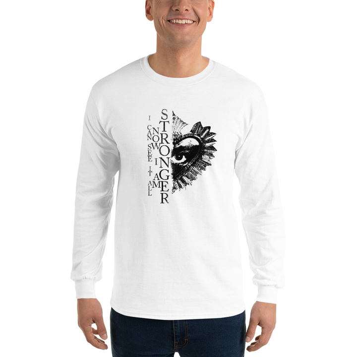 Men's long-sleeved shirt - Now I Am Stronger, Darker Hearts