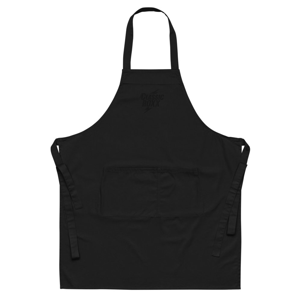 Apron made of organic cotton - Classic RoXX Logo, black on black