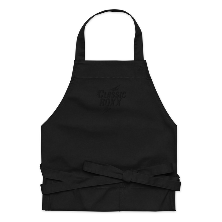 Apron made of organic cotton - Classic RoXX Logo, black on black