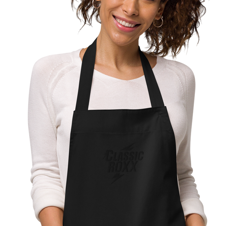 Apron made of organic cotton - Classic RoXX Logo, black on black