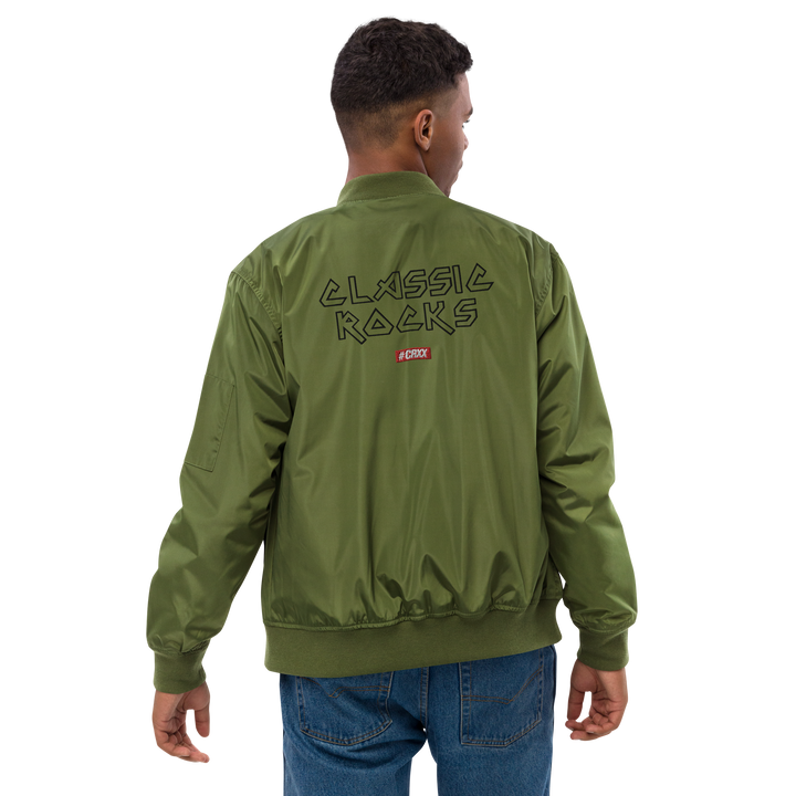 Premium Recycled Bomber Jacket Men - Classic Rocks, embroidered