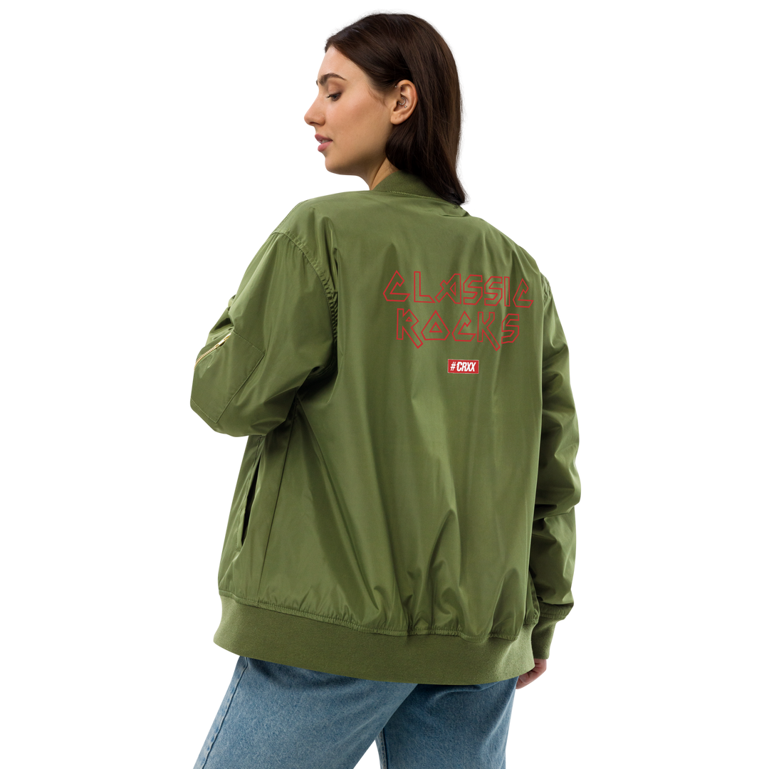 Premium Recycled Bomber Jacket Women - Classic Rocks, embroidered