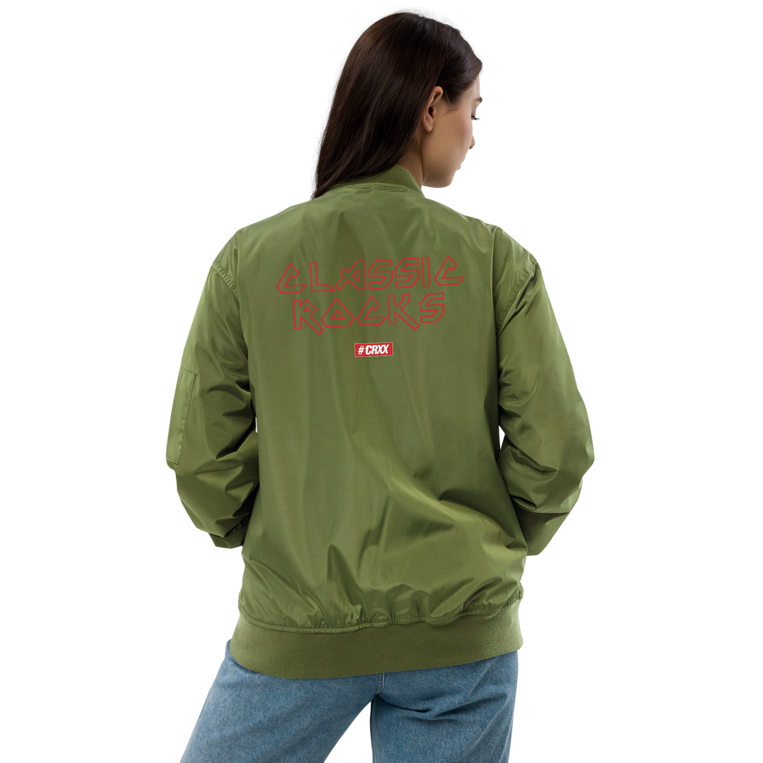 Premium Recycled Bomber Jacket Women - Classic Rocks, embroidered