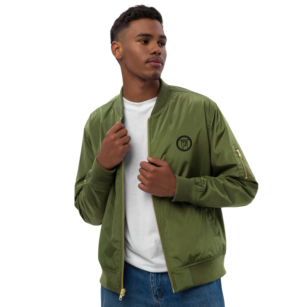 Premium Recycled Bomber Jacket Men - Classic Rocks, embroidered