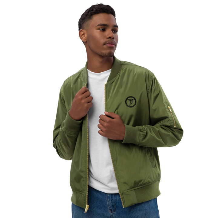 Premium Recycled Bomber Jacket Men - Classic Rocks, broderet