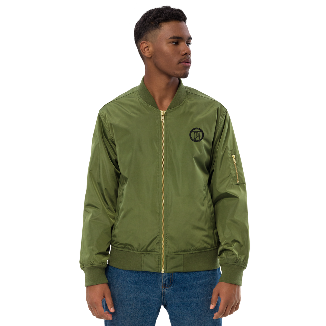 Premium Recycelte Bomberjacke Herren - Classic Rocks, gestickt