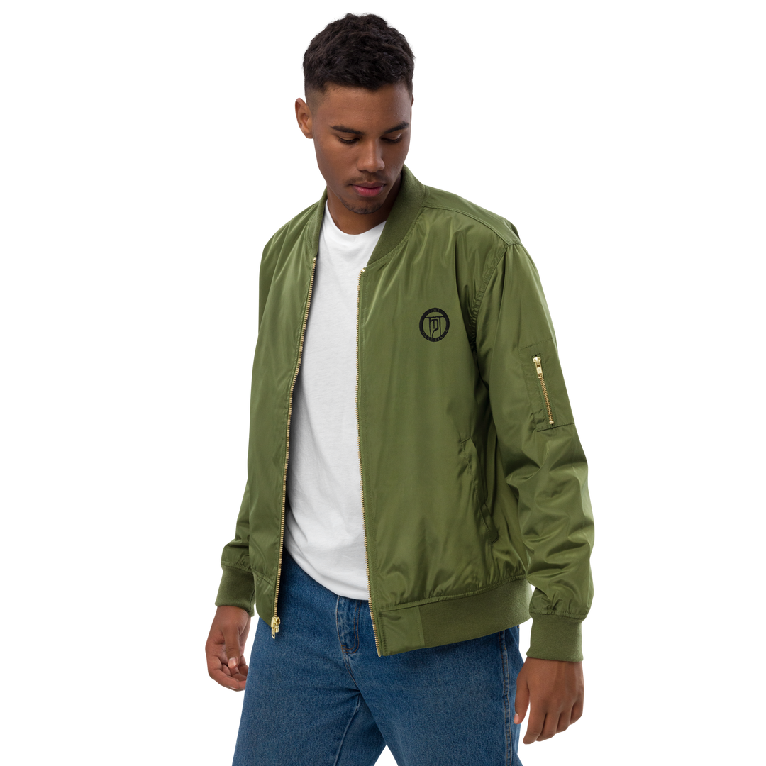 Premium Recycled Bomber Jacket Men - Classic Rocks, broderet