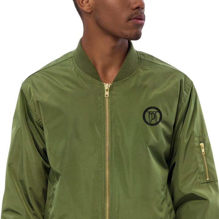 Premium Recycled Bomber Jacket Men - Classic Rocks, broderet