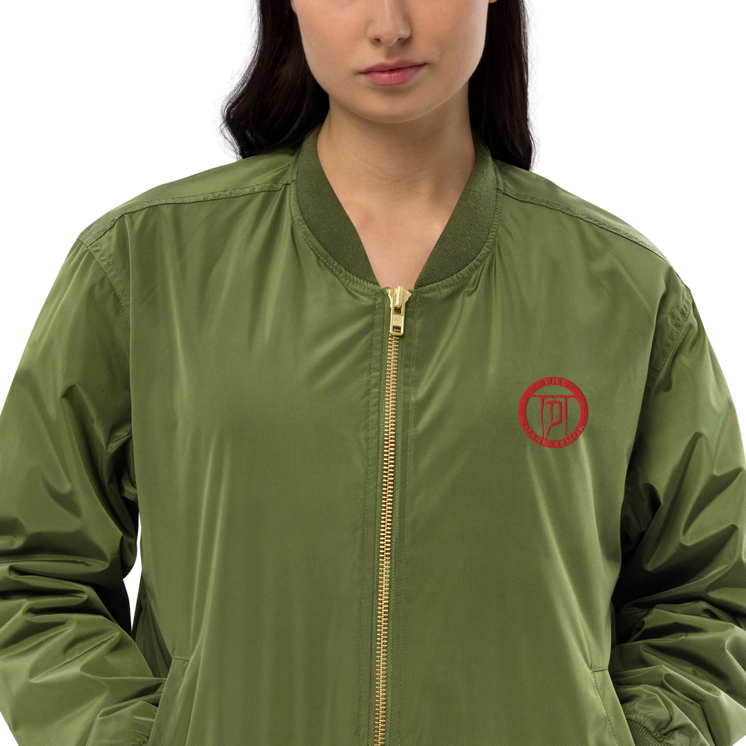 Premium Recycled Bomber Jacket Women - Classic Rocks, broderet