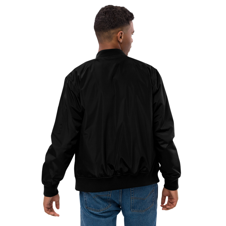 Premium Recycled Bomber Jacket Herre - Klassisk RoXX-logo, broderet, sort på sort