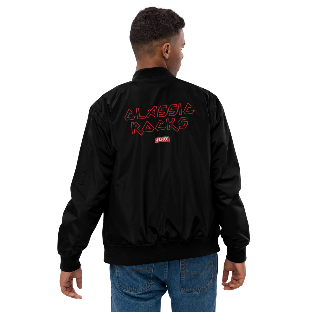 Premium Recycled Bomber Jacket Men - Classic Rocks, embroidered