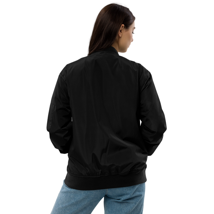 Premium Recycled Bomber Jacket Women - Classic RoXX Logo, embroidered, black on black