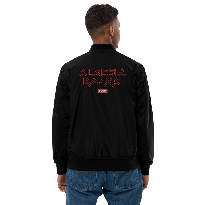 Premium Recycled Bomber Jacket Men - Classic Rocks, embroidered