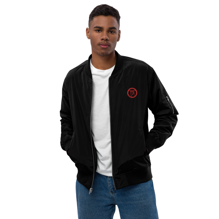 Premium Recycled Bomber Jacket Men - Classic Rocks, broderet