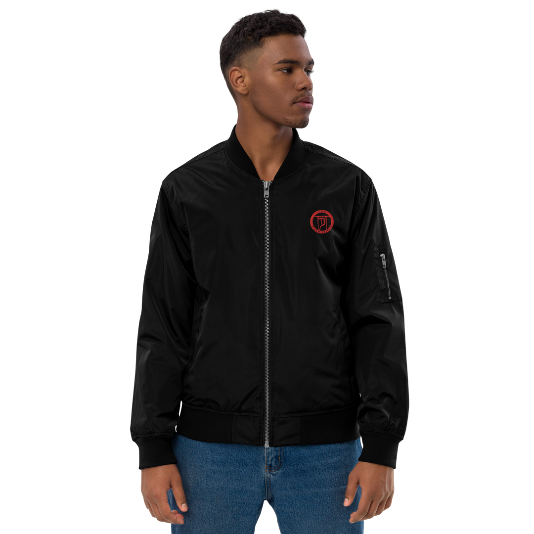 Premium Recycelte Bomberjacke Herren - Classic Rocks, gestickt