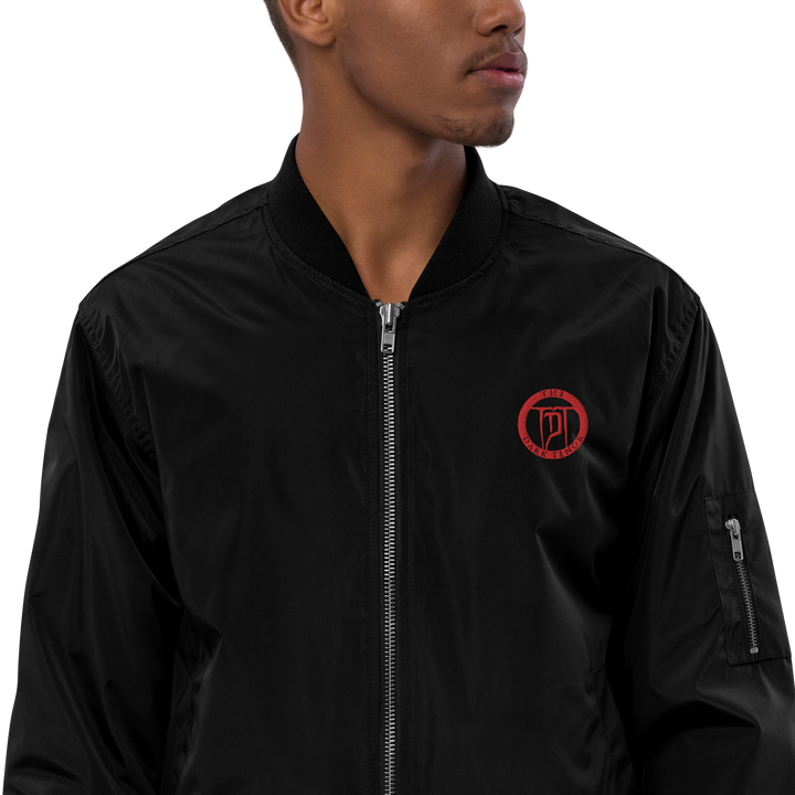 Premium Recycled Bomber Jacket Men - Classic Rocks, broderet