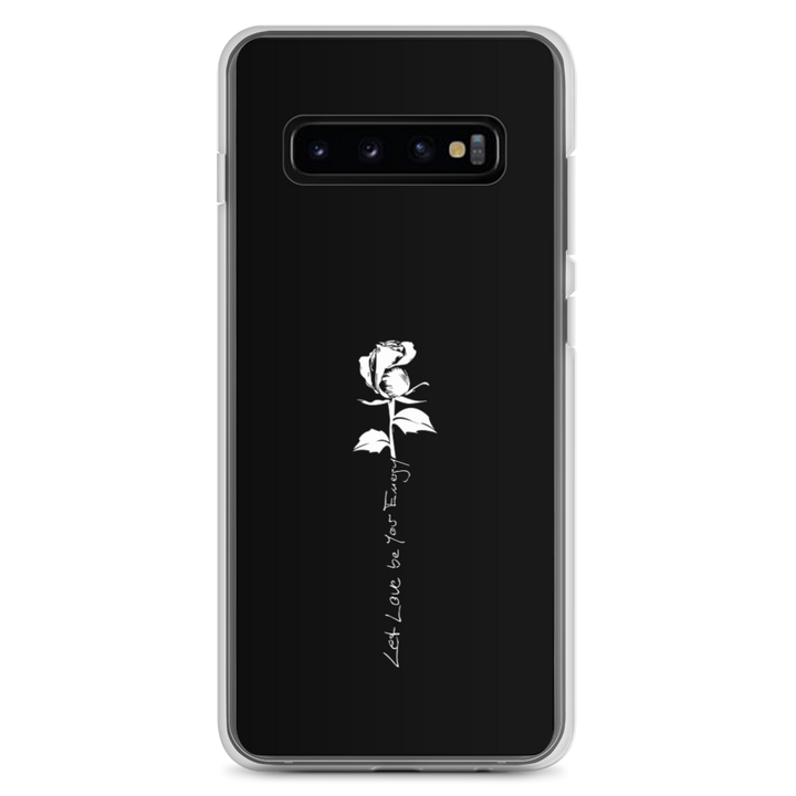 Samsung Phone Case - Let Love Be Your Energy, White Rose