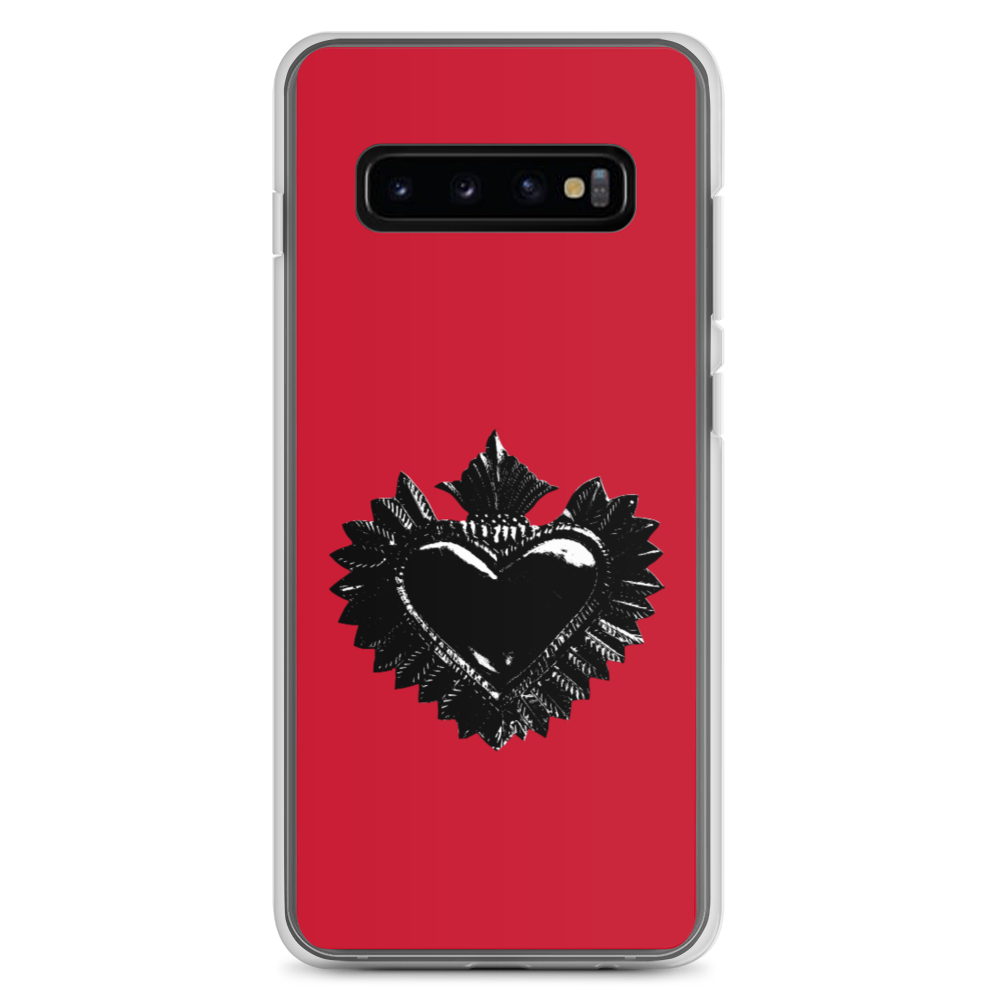 Samsung Phone Case - Darker Hearts, Black Heart, red