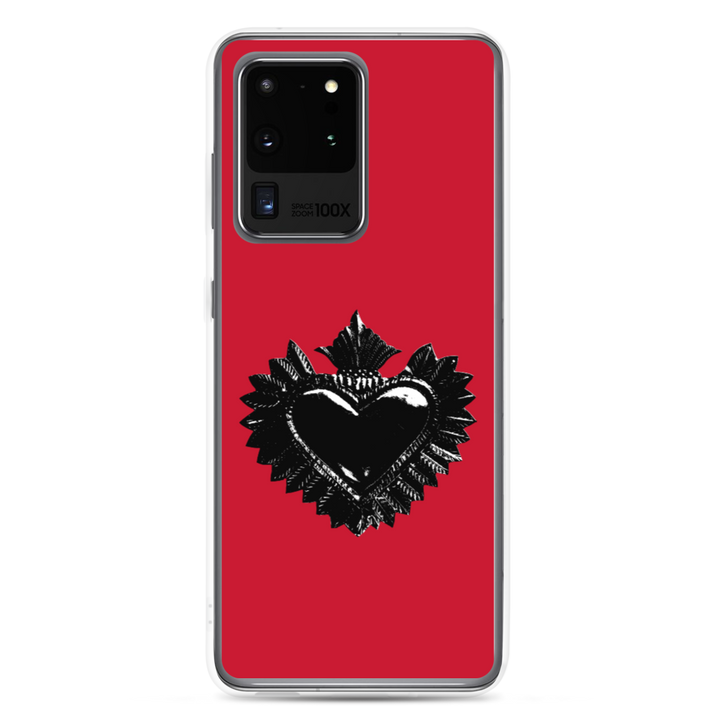 Samsung Phone Case - Darker Hearts, Black Heart, red