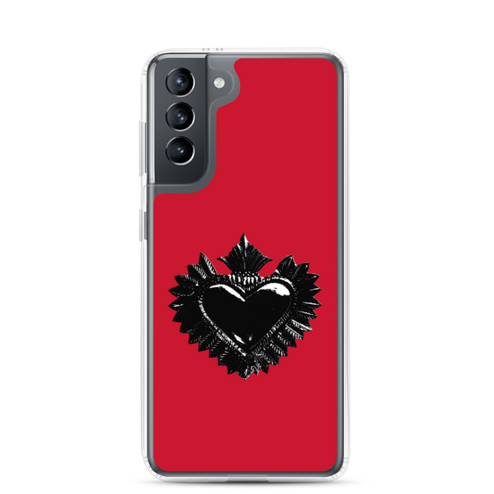 Samsung Phone Case - Darker Hearts, Black Heart, red