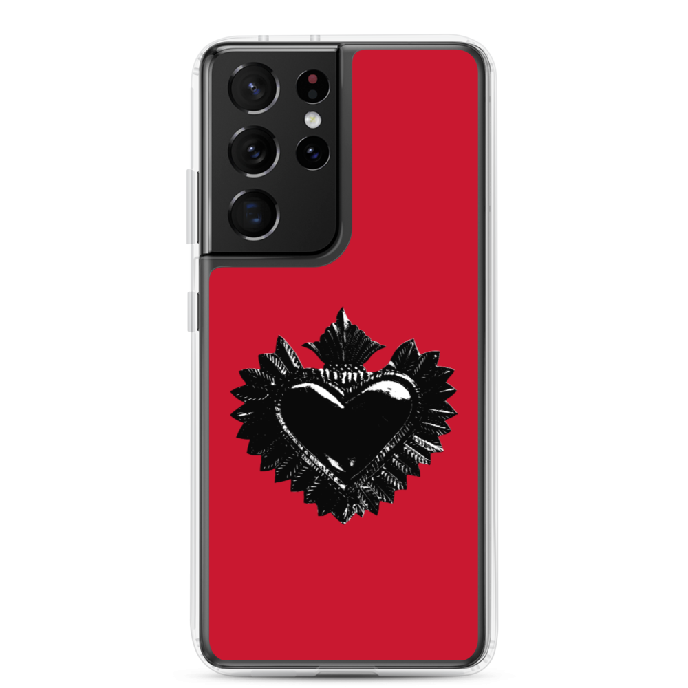 Samsung Phone Case - Darker Hearts, Black Heart, red