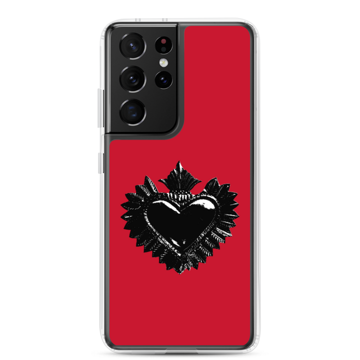 Samsung Phone Case - Darker Hearts, Black Heart, red