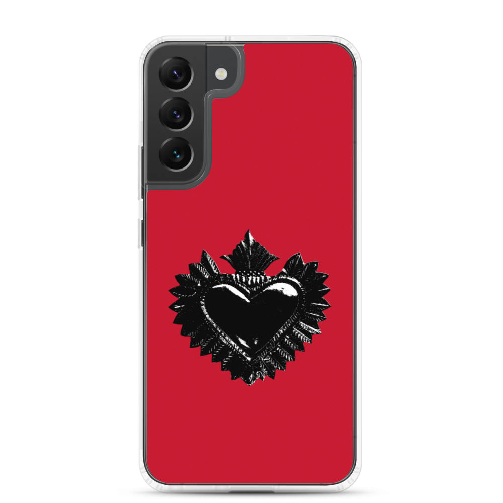 Samsung Phone Case - Darker Hearts, Black Heart, red