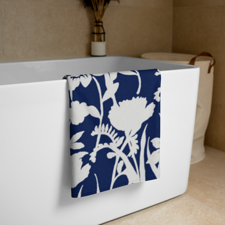 Large Beach Towel - Blue Flower