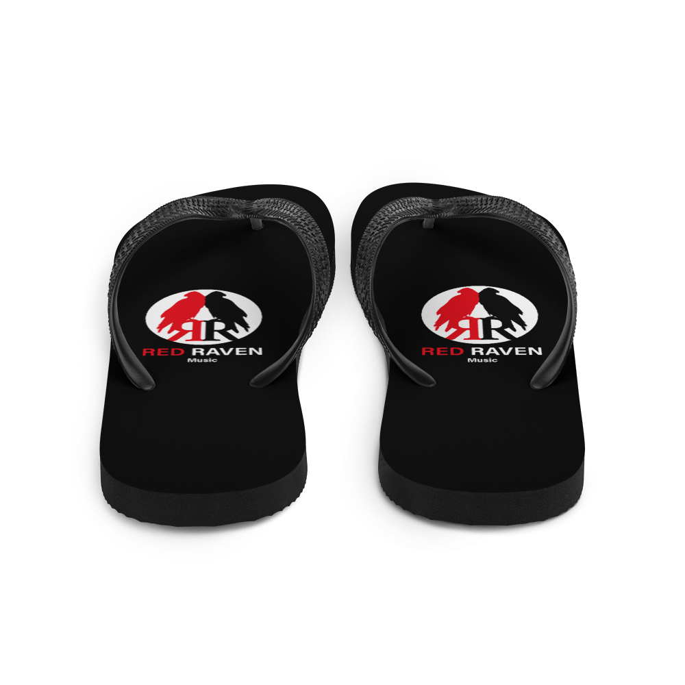 Flip flops - Red Raven Music Logo, black