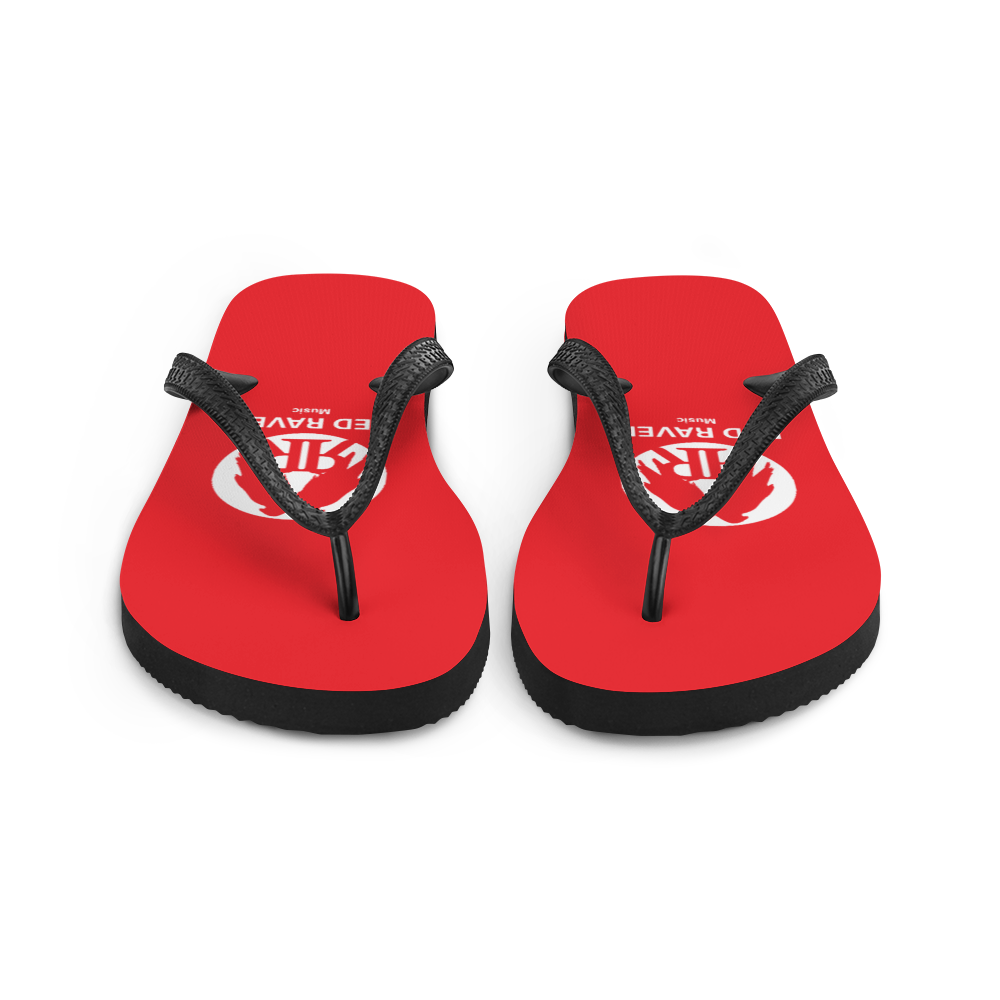 Flip flops - Red Raven Music Logo, rød