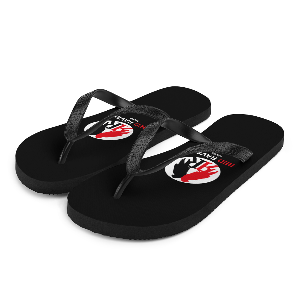 Flip flops - Red Raven Music Logo, black