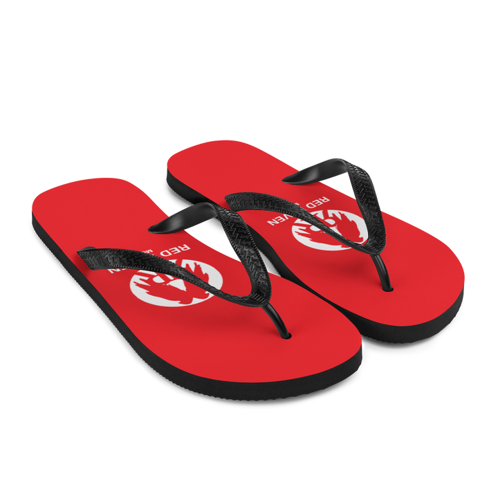 Flip flops - Red Raven Music Logo, rød