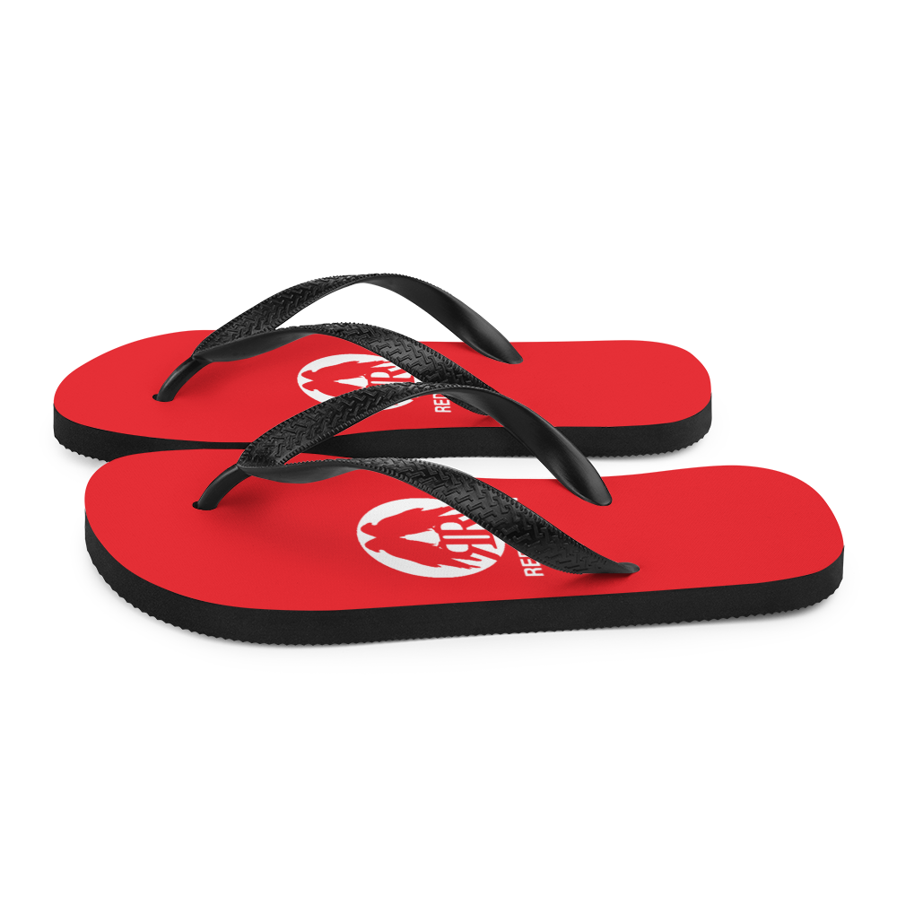 Flip flops - Red Raven Music Logo, red