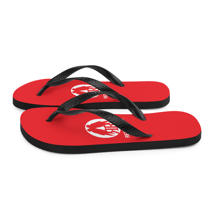 Flip flops - Red Raven Music Logo, red