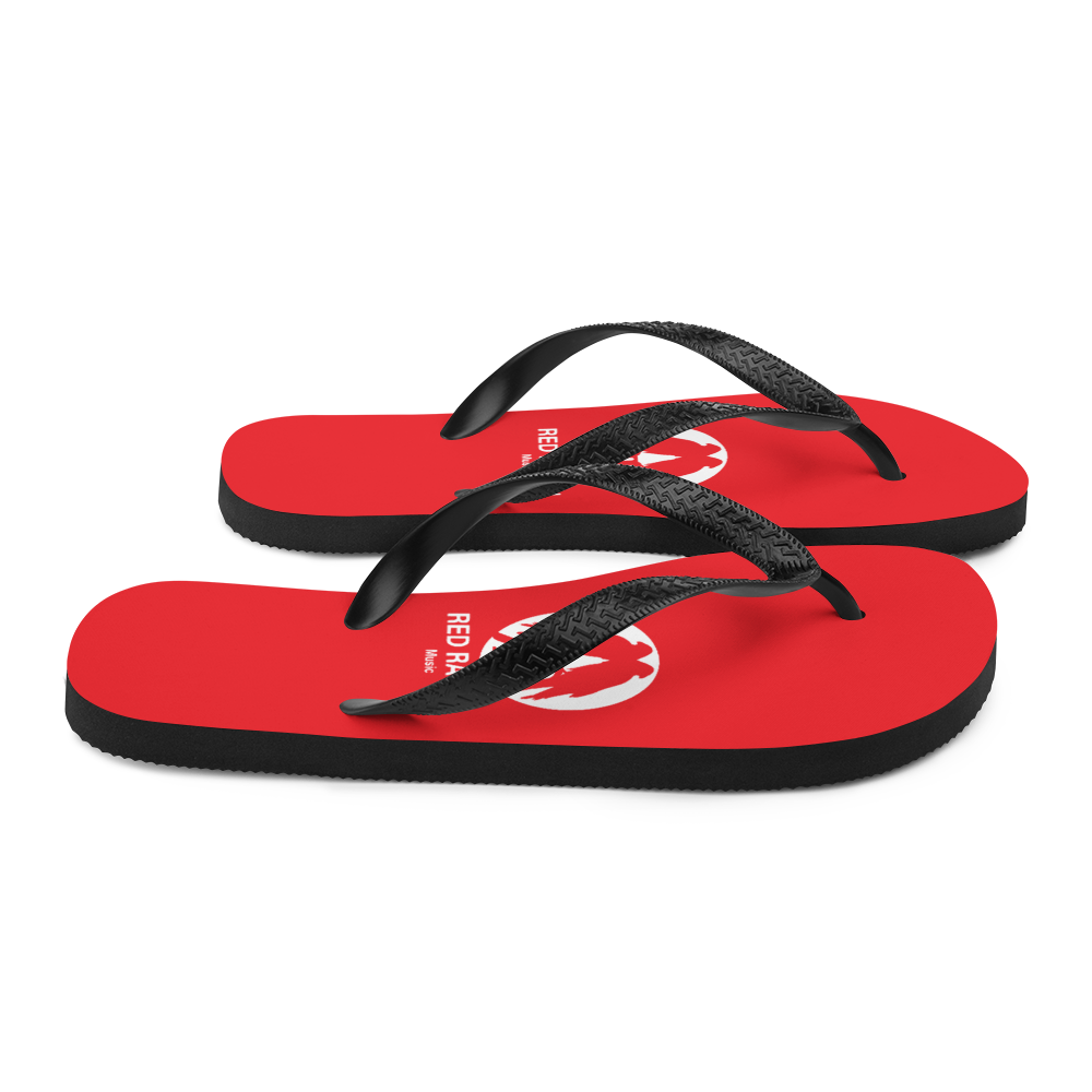 Flip flops - Red Raven Music Logo, rød