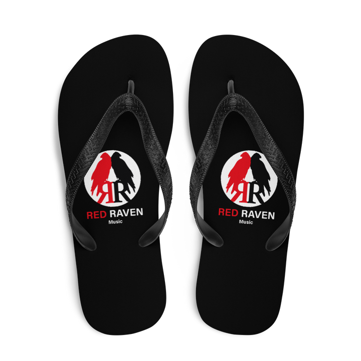 Flip flops - Red Raven Music Logo, sort