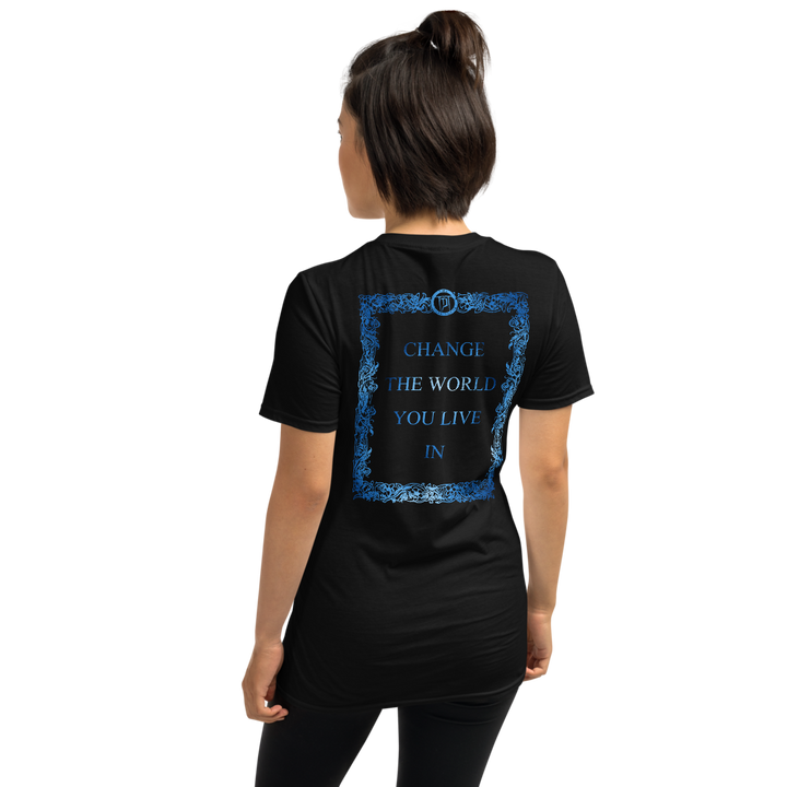 T-SHIRT LYRICS DAMEN - CHANGE THE WORLD YOU LIVE IN - WHAT IF WE LOVE, SCHWARZ