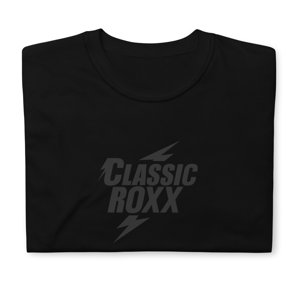 T-shirt til mænd - Klassisk RoXX-logo, sort på sort