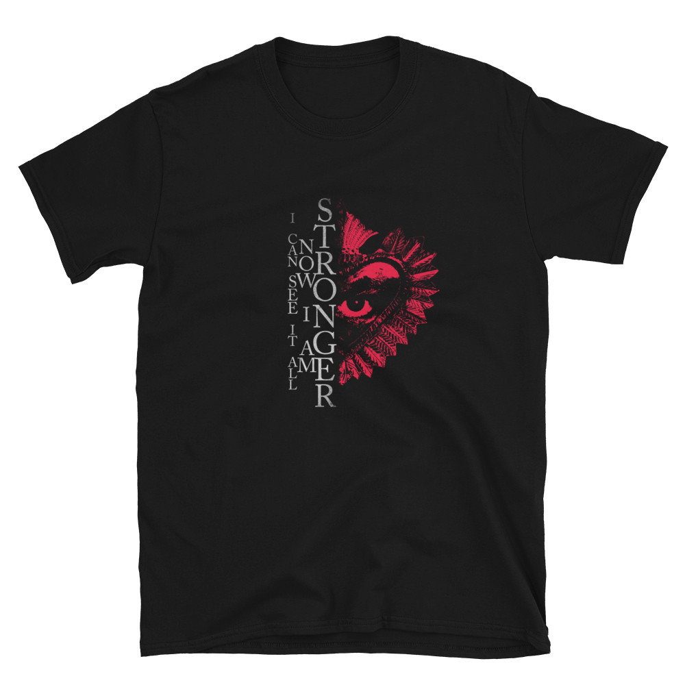 T-Shirt Damen - Now I Am Stronger, Darker Hearts, schwarz