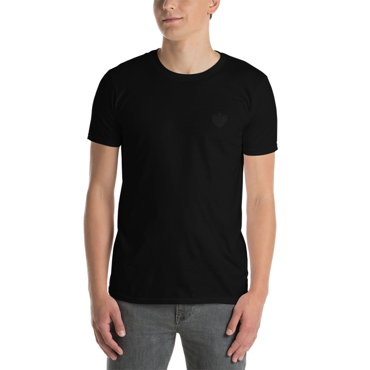 T-shirt mænd - Darker Hearts, Black Heart, broderet