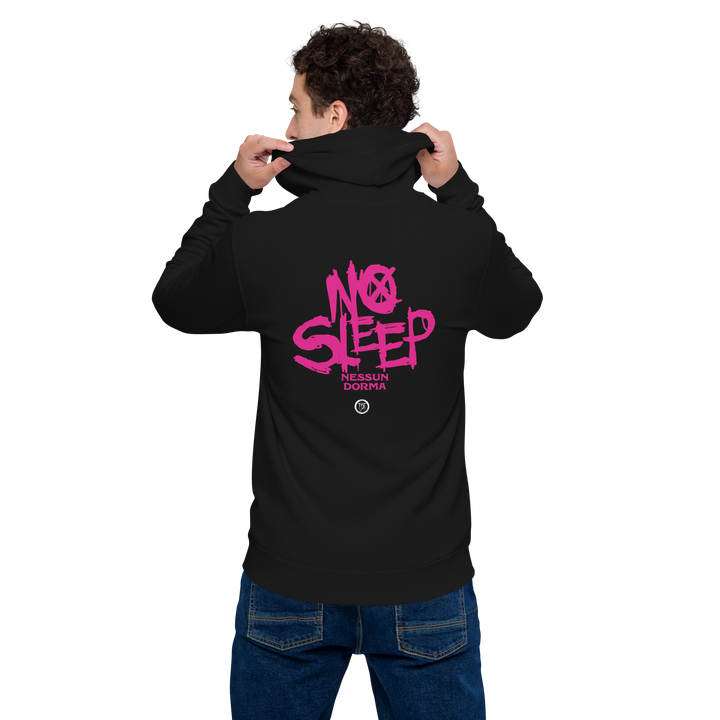 Zipper hoodie men - No Sleep (Nessun Dorma), pink