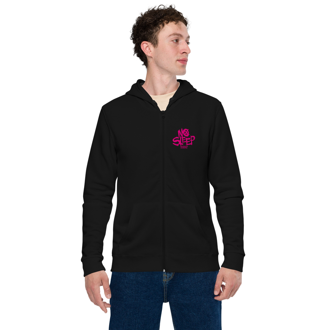 Zipper hoodie men - No Sleep (Nessun Dorma), pink