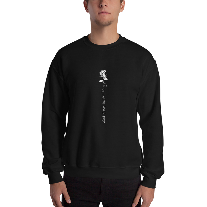 Sweater herre - Let Love Be Your Energy, hvid rose