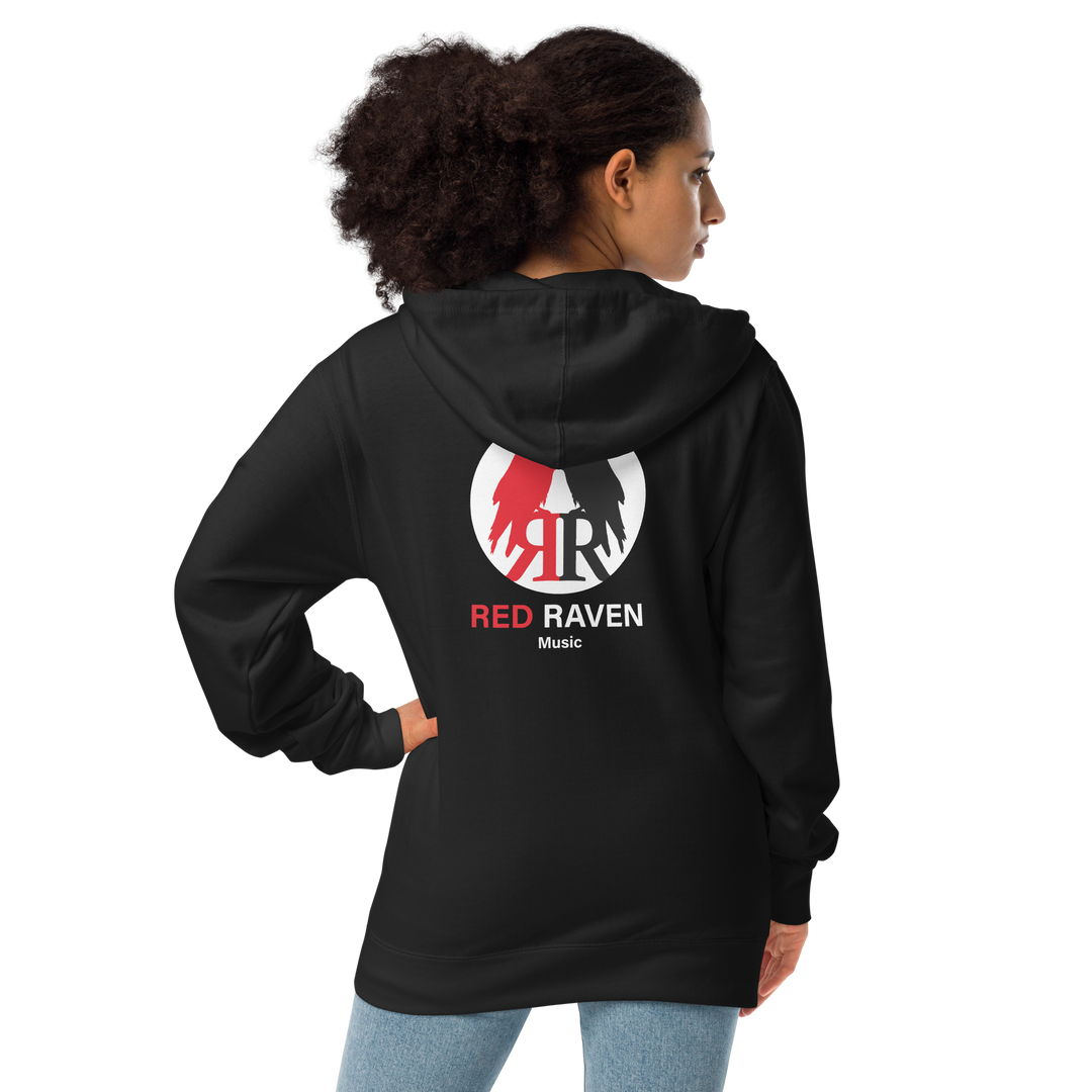 Women's Fleece Zipper Hoodie - Red Raven Logo