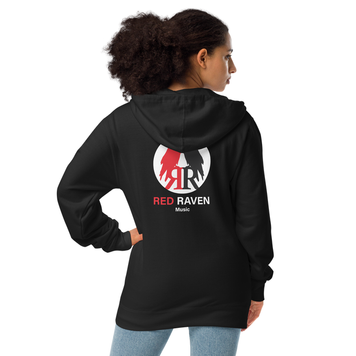 Women's Fleece Zipper Hoodie - Red Raven Logo