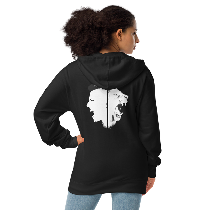 Zipper hoodie made of fleece women - When You Roar, White