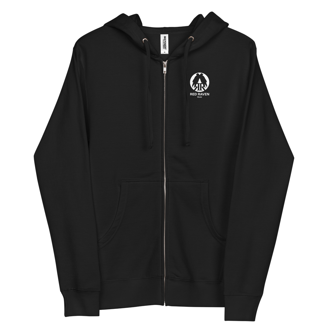 Women's Fleece Zipper Hoodie - Red Raven Logo