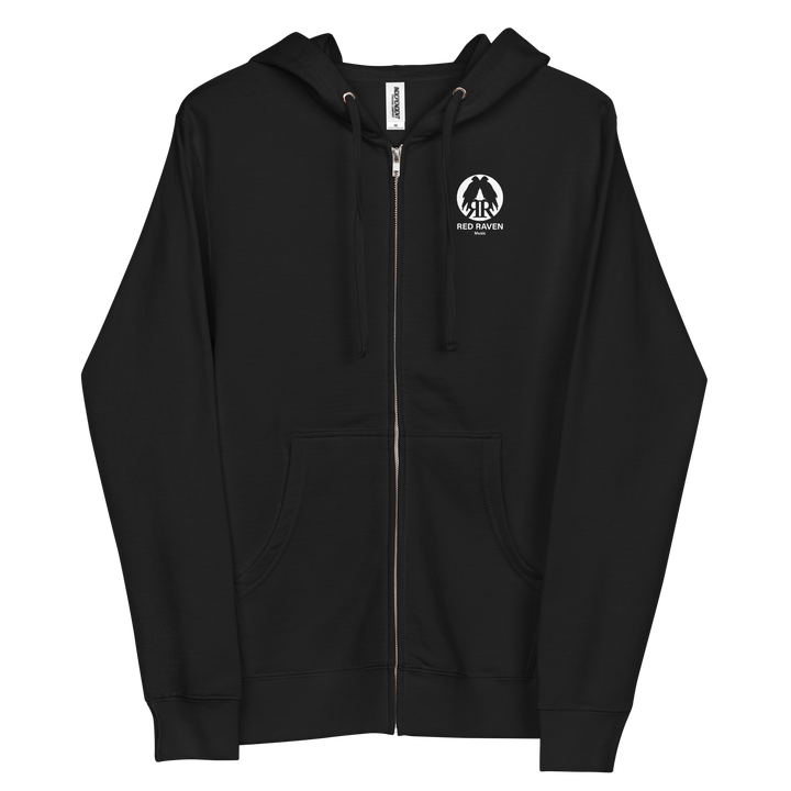 Women's Fleece Zipper Hoodie - Red Raven Logo