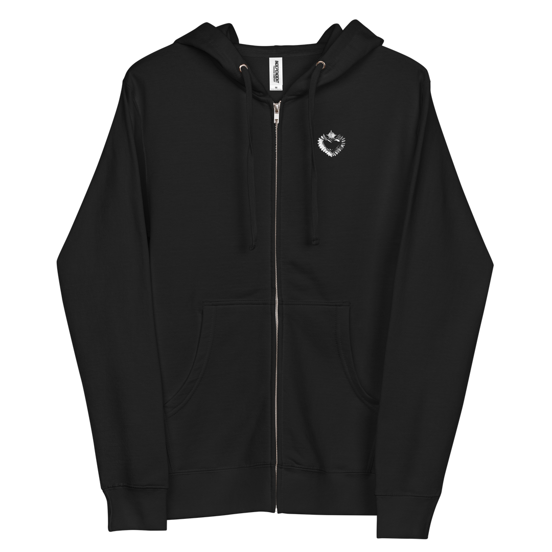 Fleece Zipper Hoodie - Darker Hearts